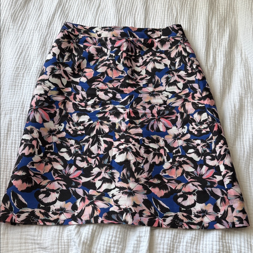 J. Crew Multicolor Floral A-Line Skirt